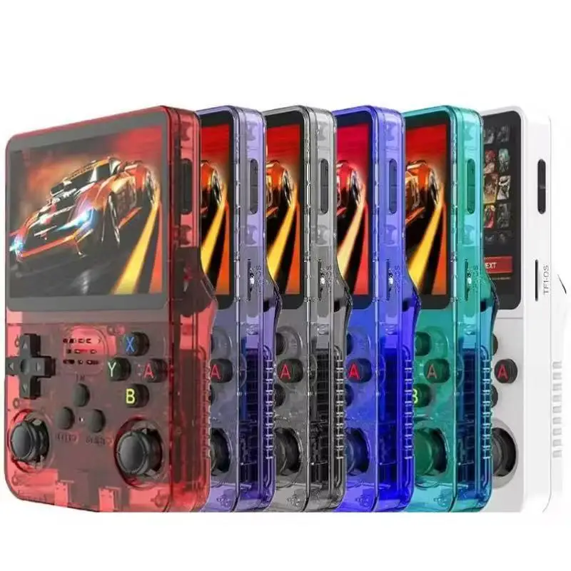 R36S Retro Game Console – 21.000 Classic Games, 3.5 IPS Display, Joystickbediening, USB-Oplading, 3500 mAh batterij, inclusief beschermhoes. (Groen