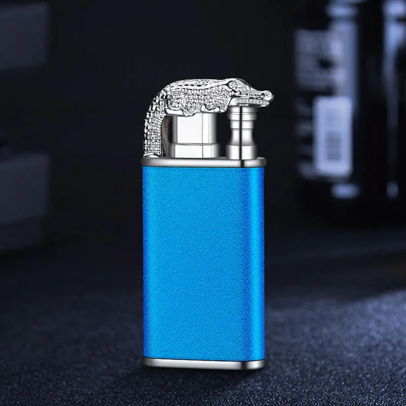 2023 Creativity Frosted Crocodile/Dolphin Model Butane Lighter Double Flame Cigarette Lighter Custom Logo