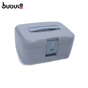 BUBULE 14" Fashion Lock PP Cosmetic Box Bag Makeup Case with Mirror Customized Logo Hasp Closure