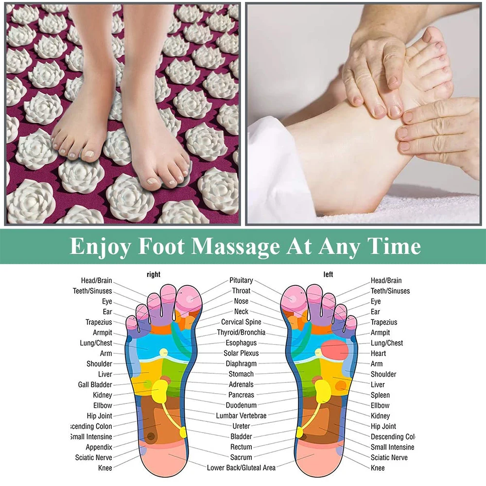 l0094 eco friendly yoga mat massage acupressure mat organic acupuncture foot mat and pillow sets for body health-7