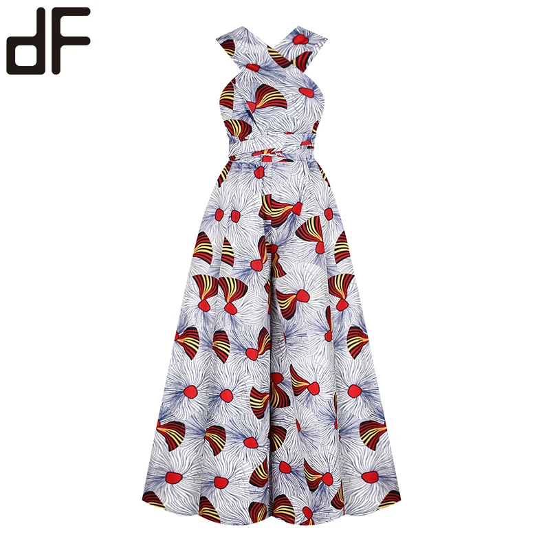 Shop Our Collection of Sexy V-Neck Jumpsuits with Kitenge Prints