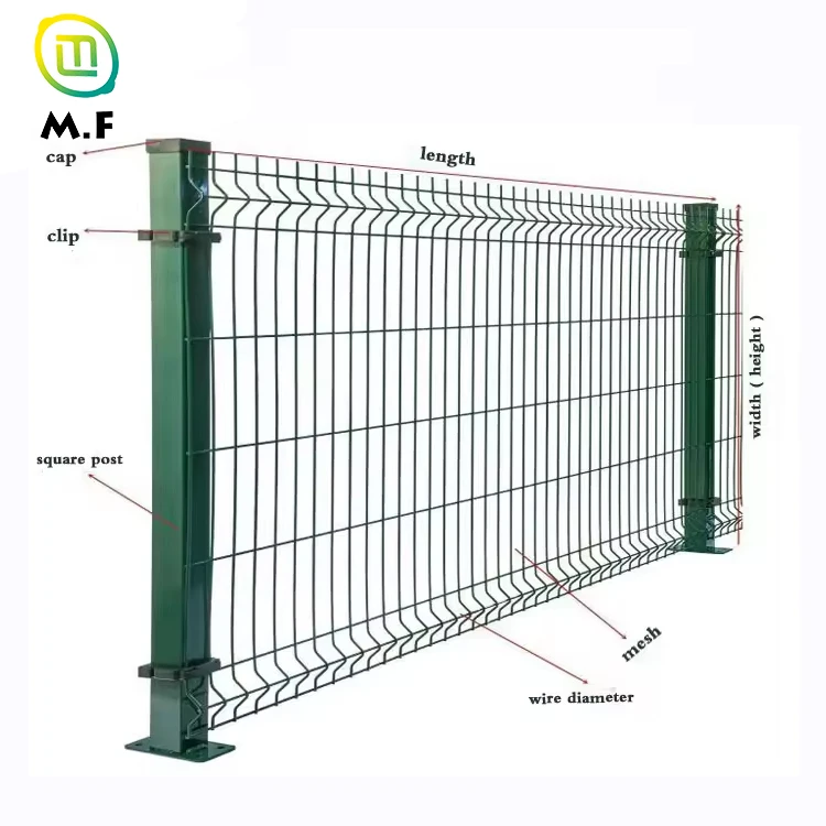 Powder Coated 3D Curved Wire Mesh Fence Panel 2m X 2.5m With Square Post