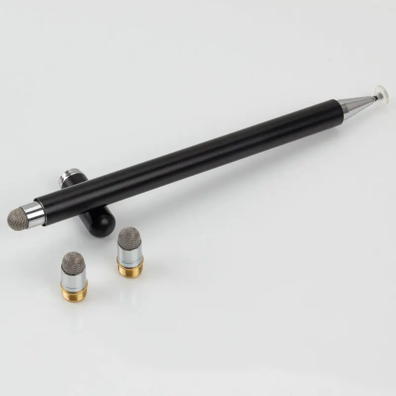 High Sensitive Compatible Swiftly Touch Pen Promotional 2 in 1 Multi Funtion Double Heads Disc Pen with Magnet Cap