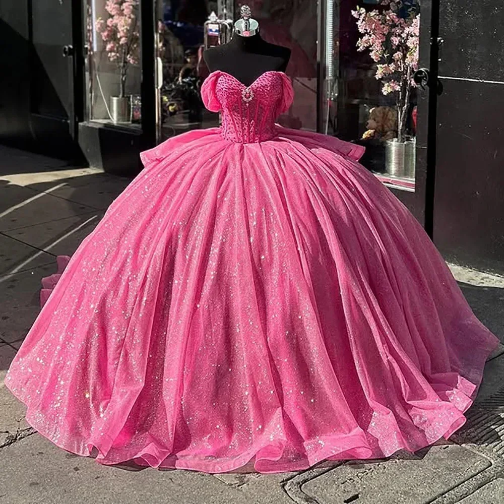 Women Wedding Dress Ball Gown Quinceanera Dresses Vestidos De 15 Anos Glittering Floor-Length Princess Party