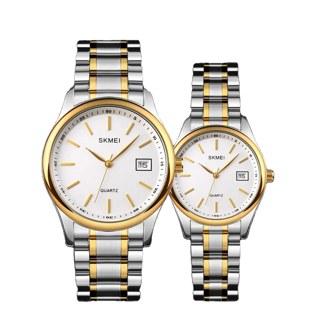 Amazon.com: MASTOP Couple Watches Men Women Gold Stainless Steel Waterproof  Watch His and Hers Quartz Analog Wrist Watches : Clothing, Shoes & Jewelry