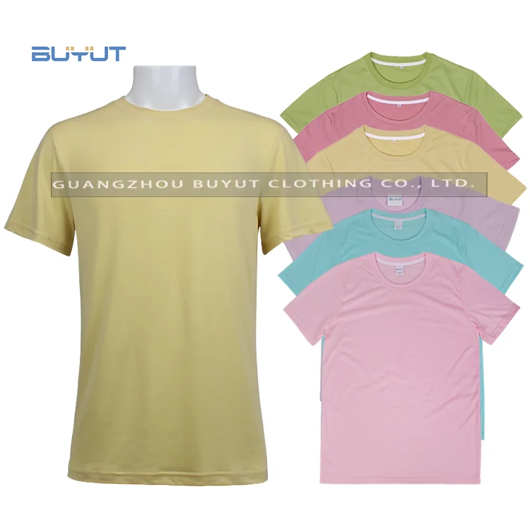 BUYUT Custom 100 Polyester Soft Touch Pastel Colours t Shirts  Big Size Men Women t Shirts for Sublimation Printing
