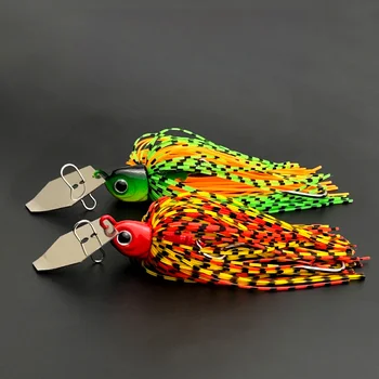 Composite Spinnerbait with Water Deflector, Anti-Snag Fishing Lure, Bionic Silicone Skirt Fake Bait, Lead Head Hook – Soft Lure – view 2