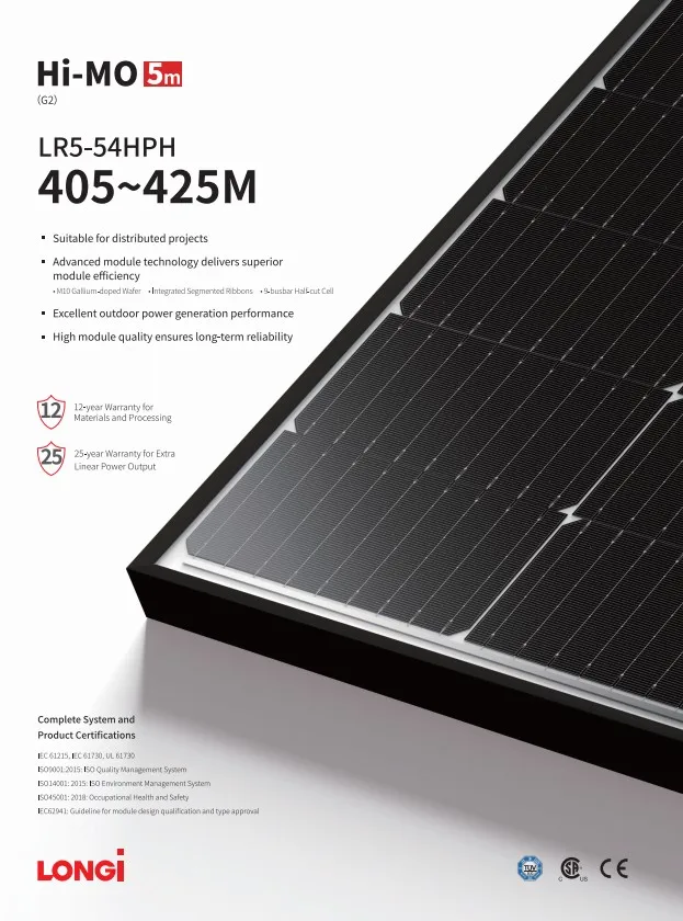 Longi Solar Panels Lr5 Himo 6 Mono Pv Modules New Technology 410w 415w ...