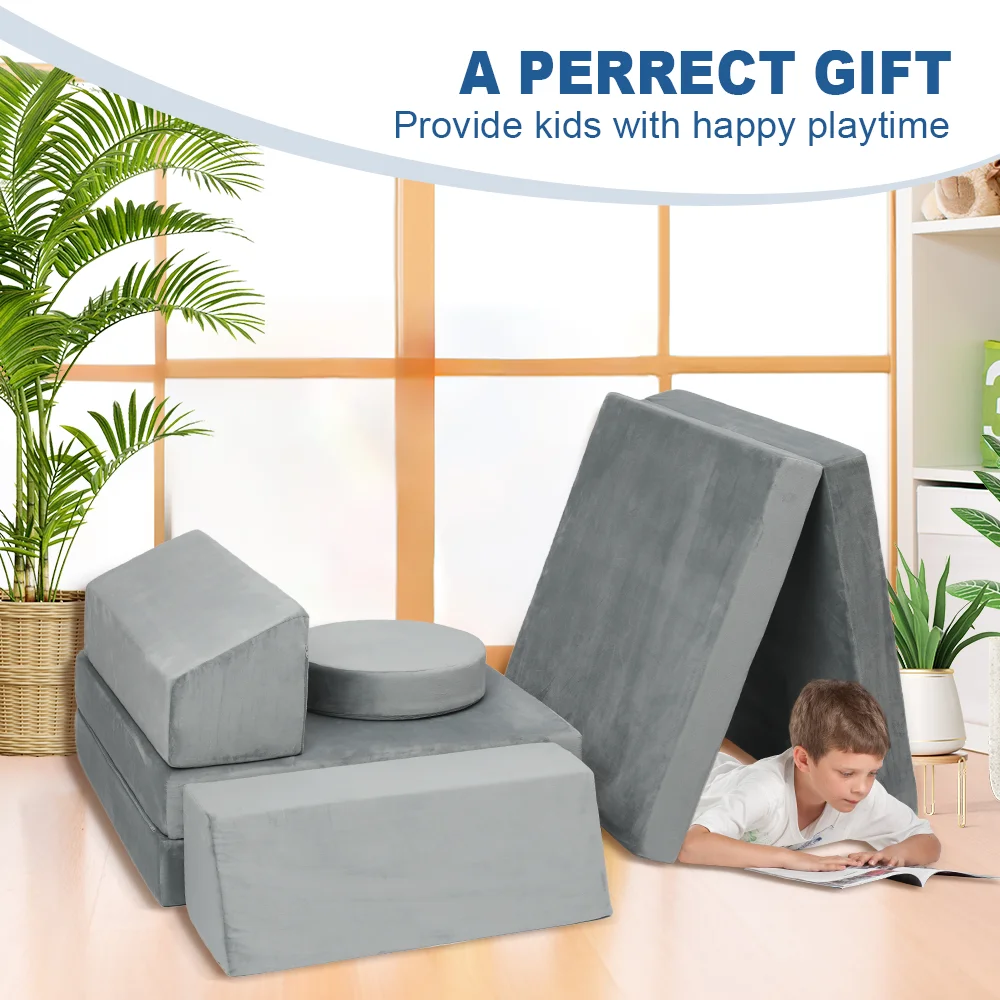 LIANDA Safe 6 Pcs Modular Sofa High Density Foam Play Couch Bedroom Playroom Compressed Creative Chair Mini Vacuum Kids Sofas