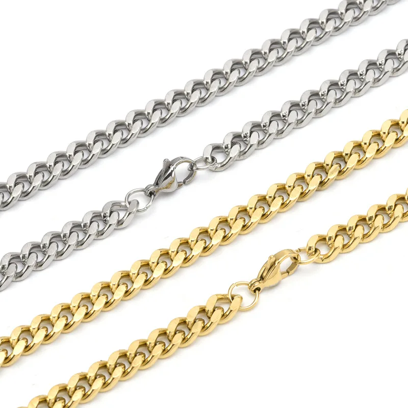 GANEMLY 316L Stainless Steel Gold Color Woven Chain Chokers Necklace