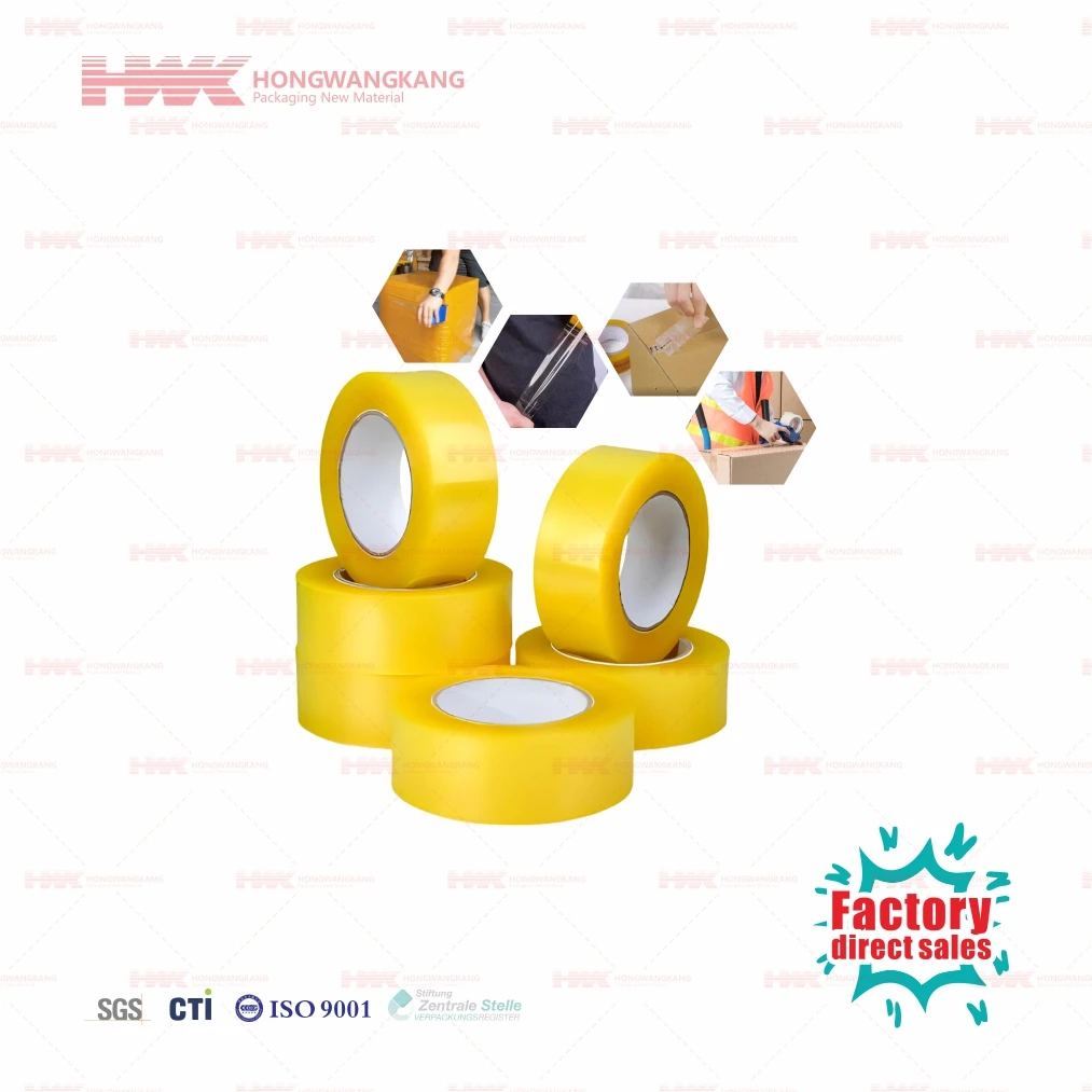 HWK Factory Custom Logo Heavy Duty Packaging Carton Sealing Shipping Adhesive Tape Clear Packing Tape for E-commerce