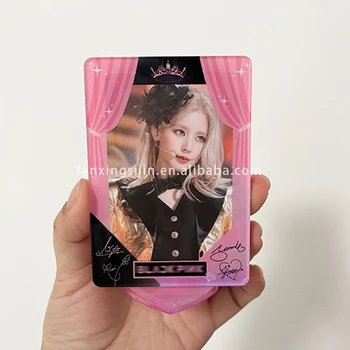 Kpop 2023 custom acrylic k-pop mini photo frame card holder stand kpop idol card collecting display rack photocards holder