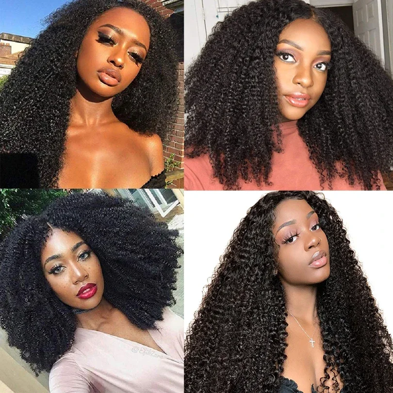 3B 3C Afro Kinky Curly I Tip Hair Extensions Mongolian Kinky Curly Hair Weave Natural Remy Human Hair Microlink_voghion.com