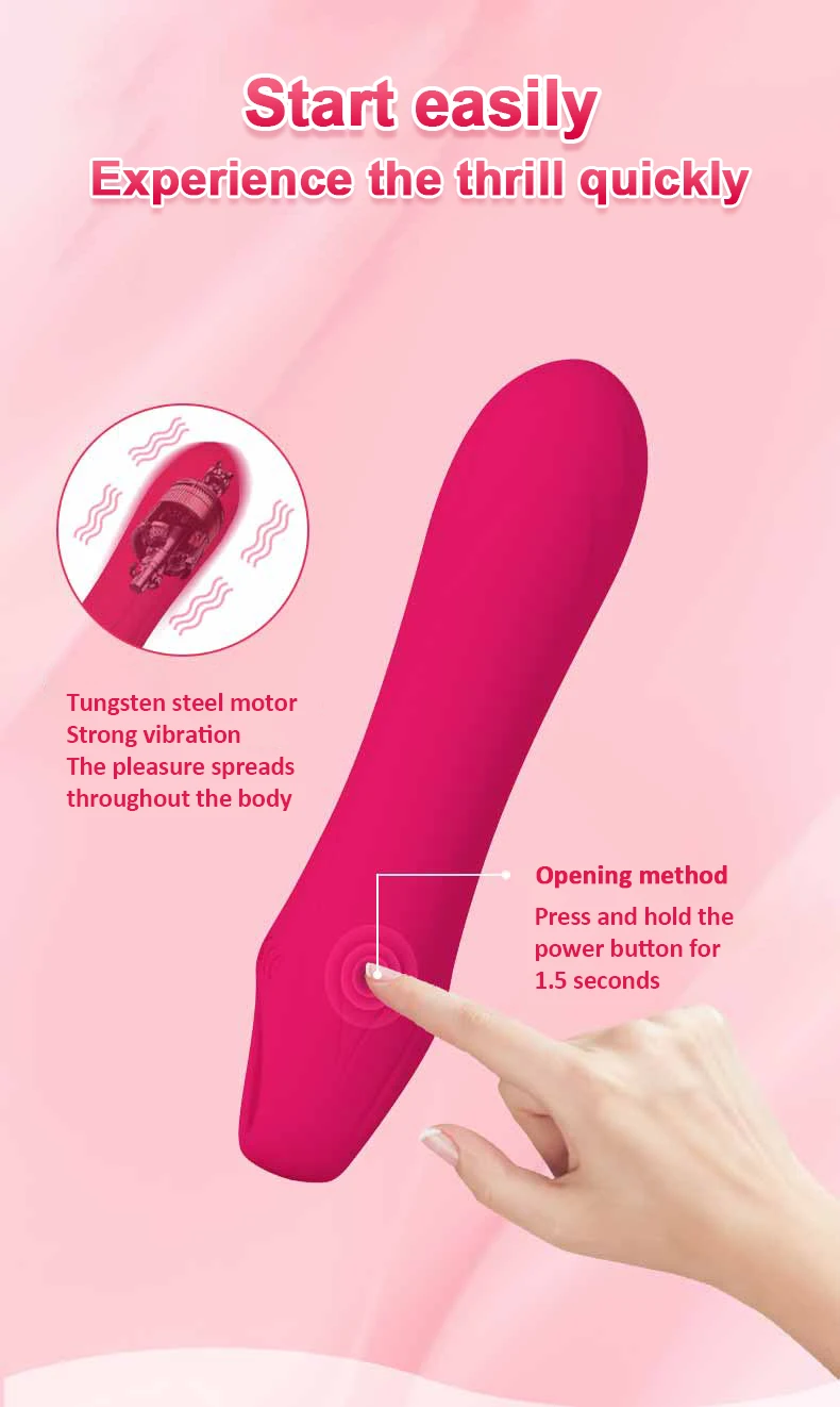 Close-up of wand vibrator body and telescopic tapping massage hammer attachment