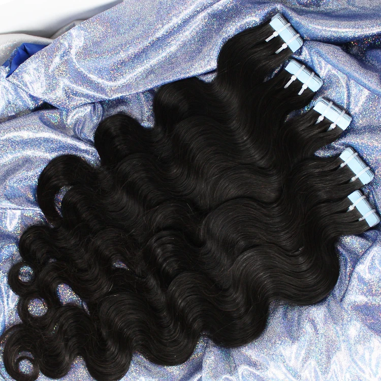 12a Grade Human Brazilian Tape Ins Extensions 100 Mink Brazilian Human Hair Loose Wave Tape In