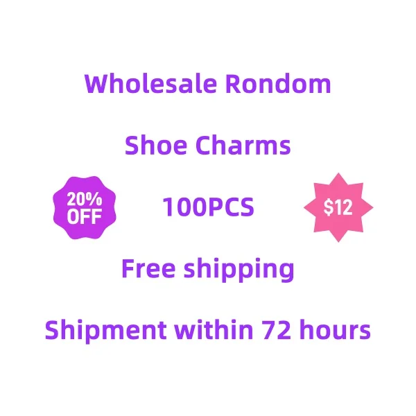 Free Shipping Random 100pcs/Set Soft PVC Decorative Accessories Unique Design Shoes and Slippers Clog Shoe Charms Wholesale