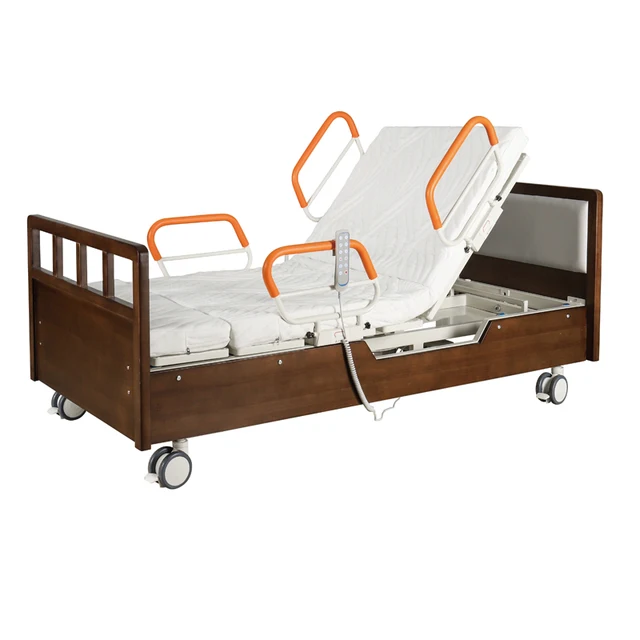 Good quality Movable Multifunctional electric rotating bed Turning over Lifting the leg Most popular in Wood Hospital Beds