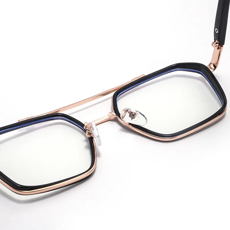 K0039 Simple Design Eyeglasses Retro Style Metal Frame Optical pilot Glasses With Flower Decoration