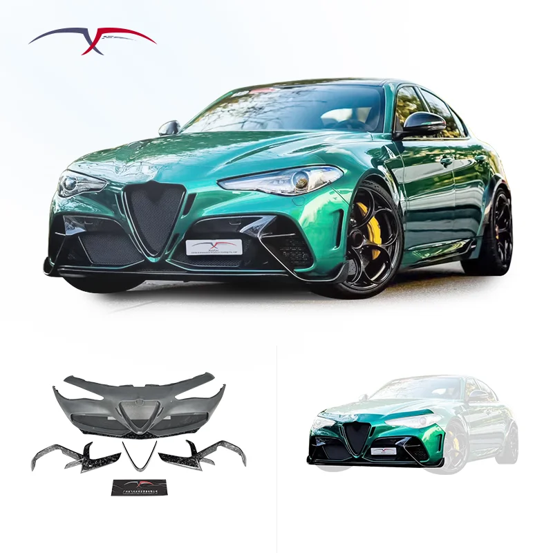 Alfa Romeo Giulia Upgrade Gtam Style Body Kit Car Bumper Modification Carbon Fiber Front Bumper