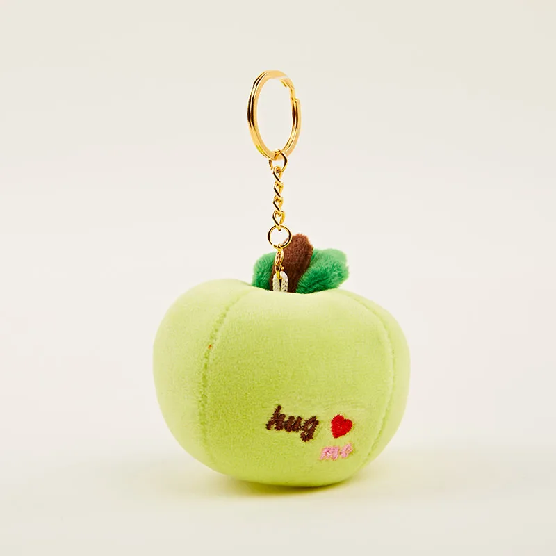 Custom Keychain Plush Fruit Apple Plush Doll Pendant Keychain Key Ring Holder Bag Phone Decor Bananas Vegetables Toys for Kids