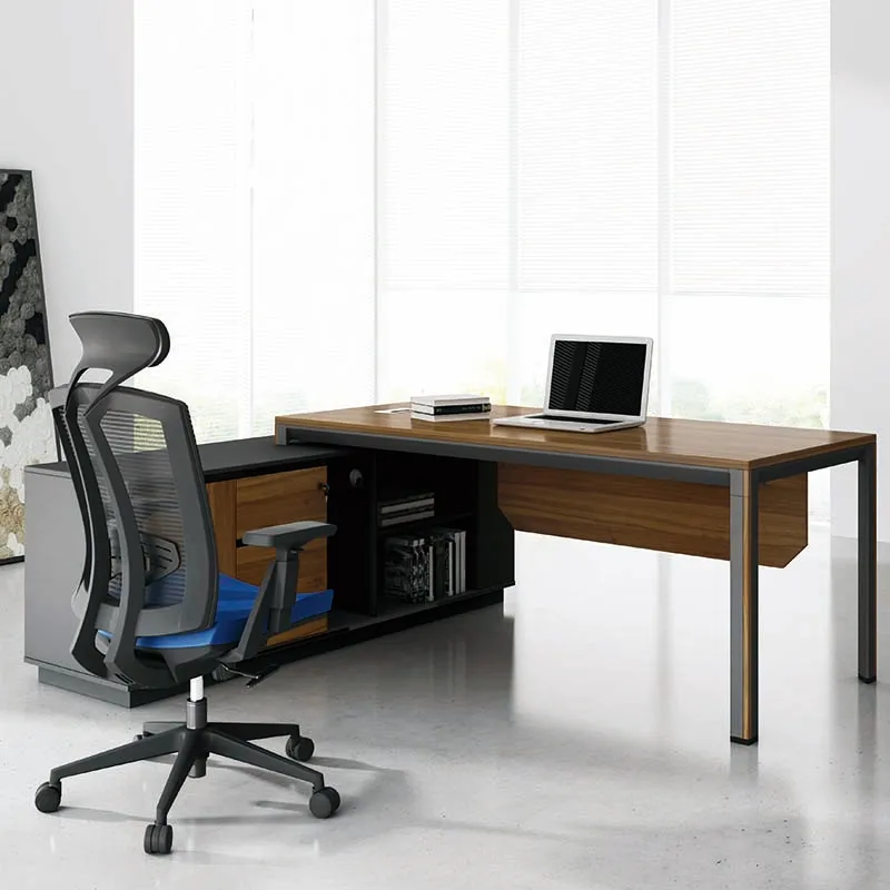 Multifunctional Modern Design Boss Office Desk With Side Table Office