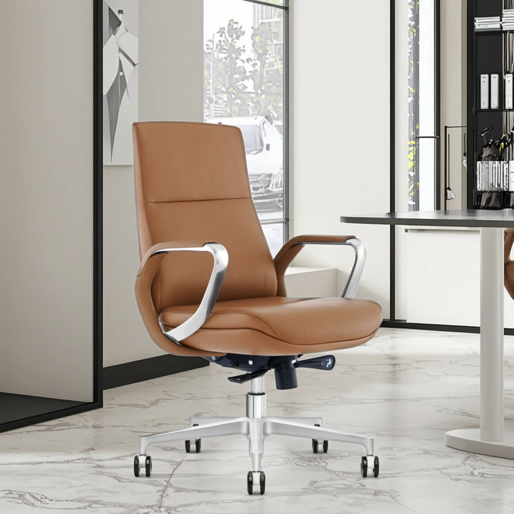 Luxury Modern White Racing Comfortable Boss Reclining Swivel Executive Leather Ergonomic Adjustable Height Office Chair CEO 2