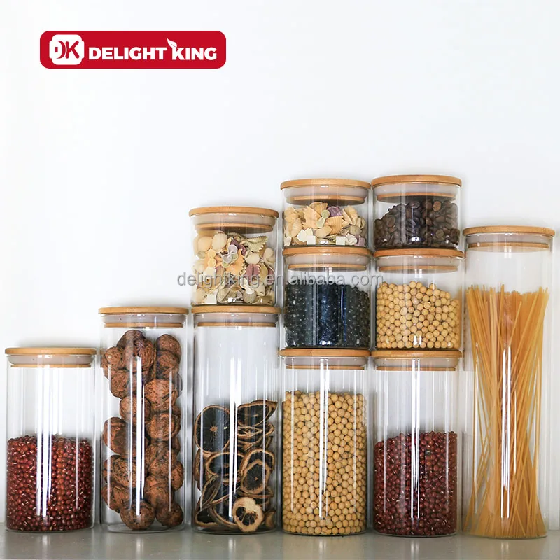 Food Storage Container Jar With Bamboo Lid Dishwasher Safe Food