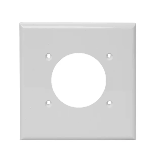 US Warehouse Stock - 2 gang Plastic Single Outlet Wall Plate White -Dryer Plug Cover,size:123.9*125.5*6.3mm - U&L listed