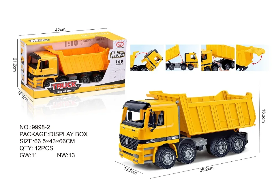 Camión Volquete RC Con Carretilla Elevadora 4WD – Vehículo De Construcción Con Luces Y Control Remoto, Regalo Educativo