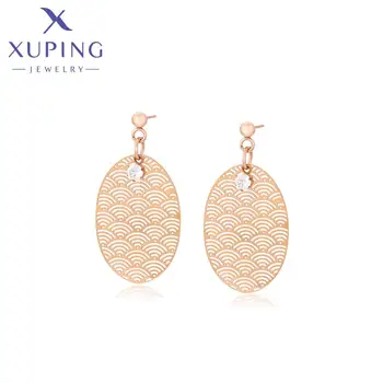 99416 XUPING Jewelry Stainless Steel Earrings Women Elliptical Drop Earrings Shape Rose Gold Plated Fashion Jewelry Earrings