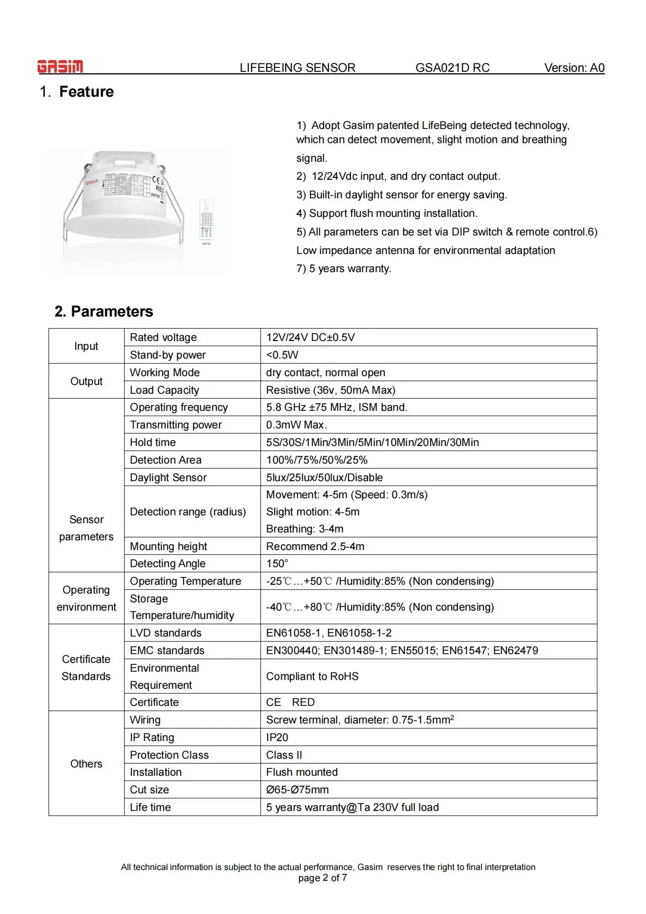 Dry Sensor Table Human Presence Sensor 12v 24v Dry Contact Daylight Occupancy Sensors