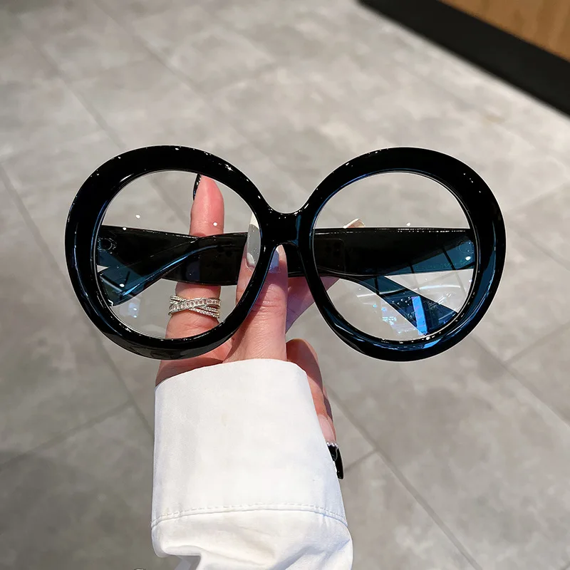 36550 Oversized Round Transparent Eyeglass Frames for Women Trendy