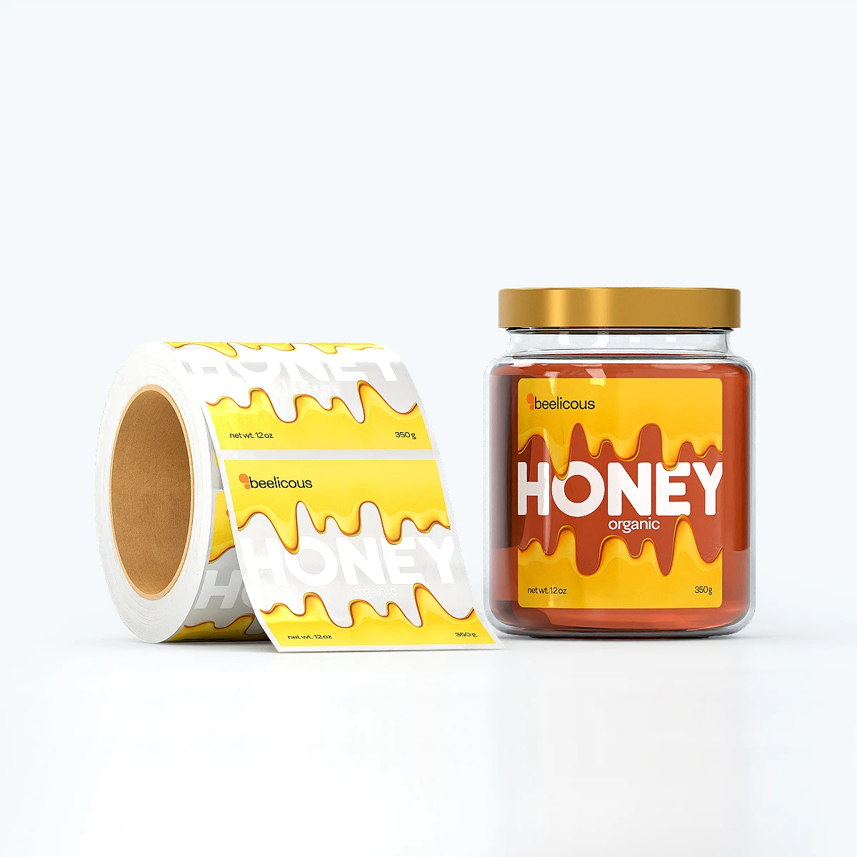 Custom Adhesive Transparent Label White Vinyl LOGO Clear Waterproof Sticker Cosmetics/Beverage/Honey Jar Bottle Packaging Labels