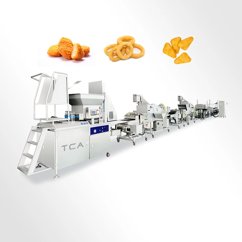 TCA Full Automatic Deep Fried Chicken Nuggets Burger Patty Forming Making Machine Production Line