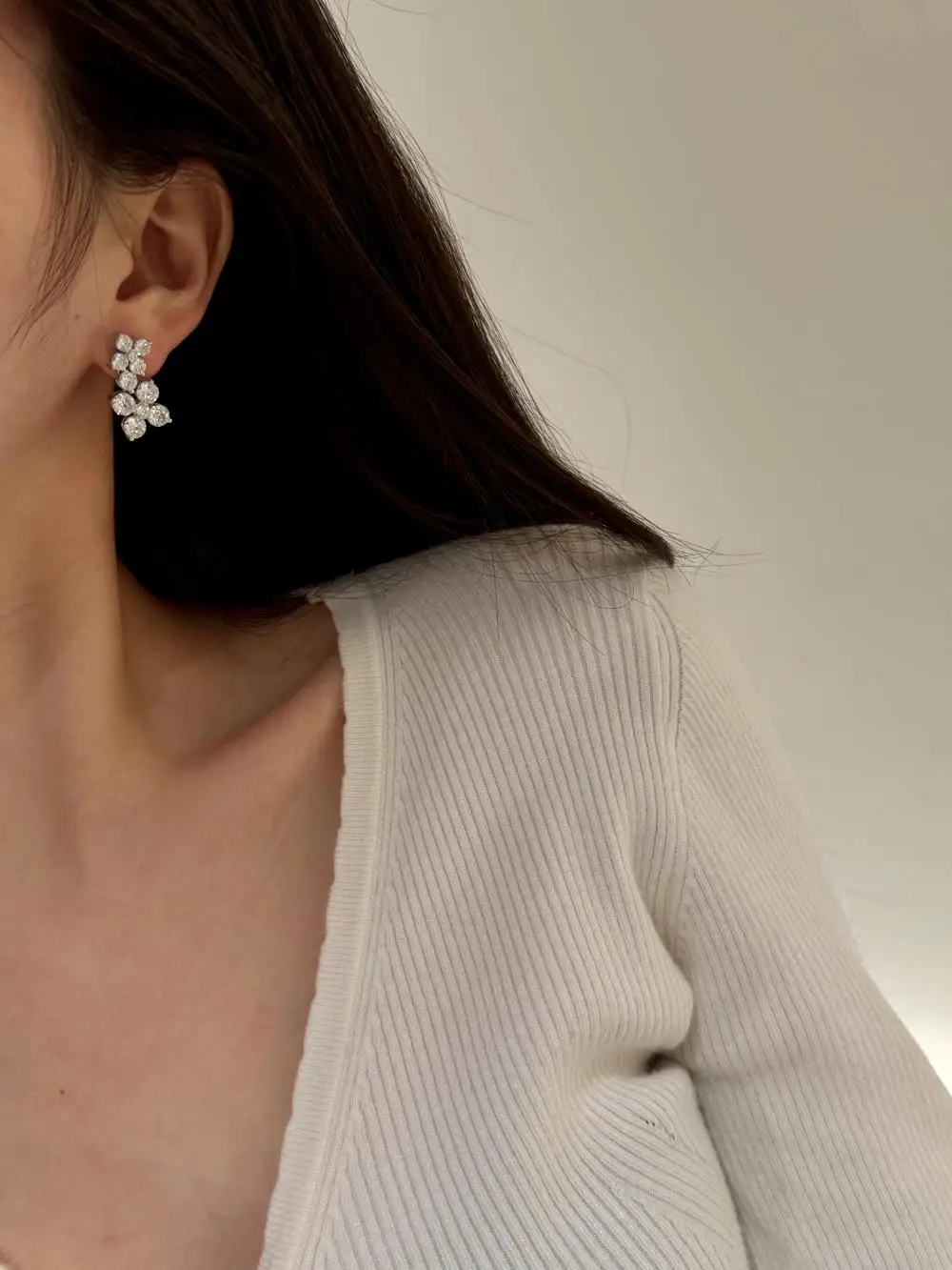 KAKODIY new design high-end quality 925 sterling silver deciduous 5A cubic zirconia earrings detail 6
