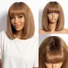 Blunt cut bob honey blonde