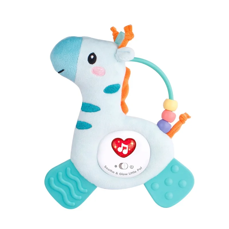 Новинка 2021, оптовая продажа, милый жираф, сенсорный шейкер для детей, детская кроватка на запястье, мягкая плюшевая погремушка с животными