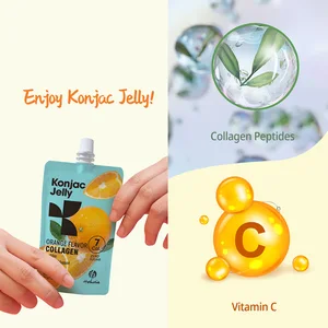 Sweet Fruity Flavor Vegan Gluten-Free Konjac Jelly with Collagen Peptide Vitamin C Sugar-Free Orange Flavored Packaged in a Bag