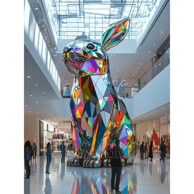 Outdoor Large-sized Jade Rabbit Sculpture Ornaments, Shopping Mall, Park, Garden, Popular Photo-taking Decoration Ornaments