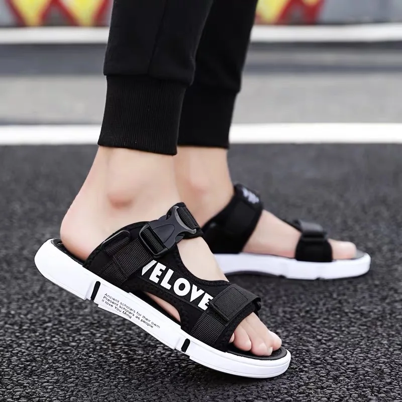 Men's Sandals Trendy Summer Sandals 2019 Men Slippers Black
