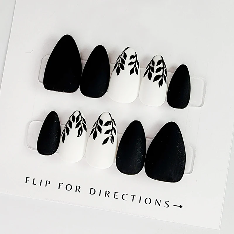 Elegant Square Glossy Monochrome Nails