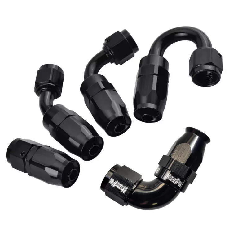 GRE -6 AN Fitting 90 Degree Hose End – Black Anodized Aluminum (LIN-09006B)