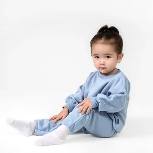 Custom Logo Toddler Baby Boy Tracksuit Sweatshirt Jogger Clothing Set Solid Baby Sweatsuit Sets Printed Pattern for Boys Girls