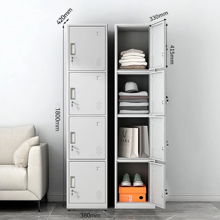 Black Steel Five Door Locker for School, Office, and Gym Storage