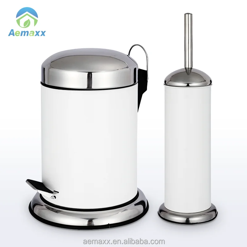 Wholesale Household Bathroom Sets Toilet Brush 2pcs Trash Bin With