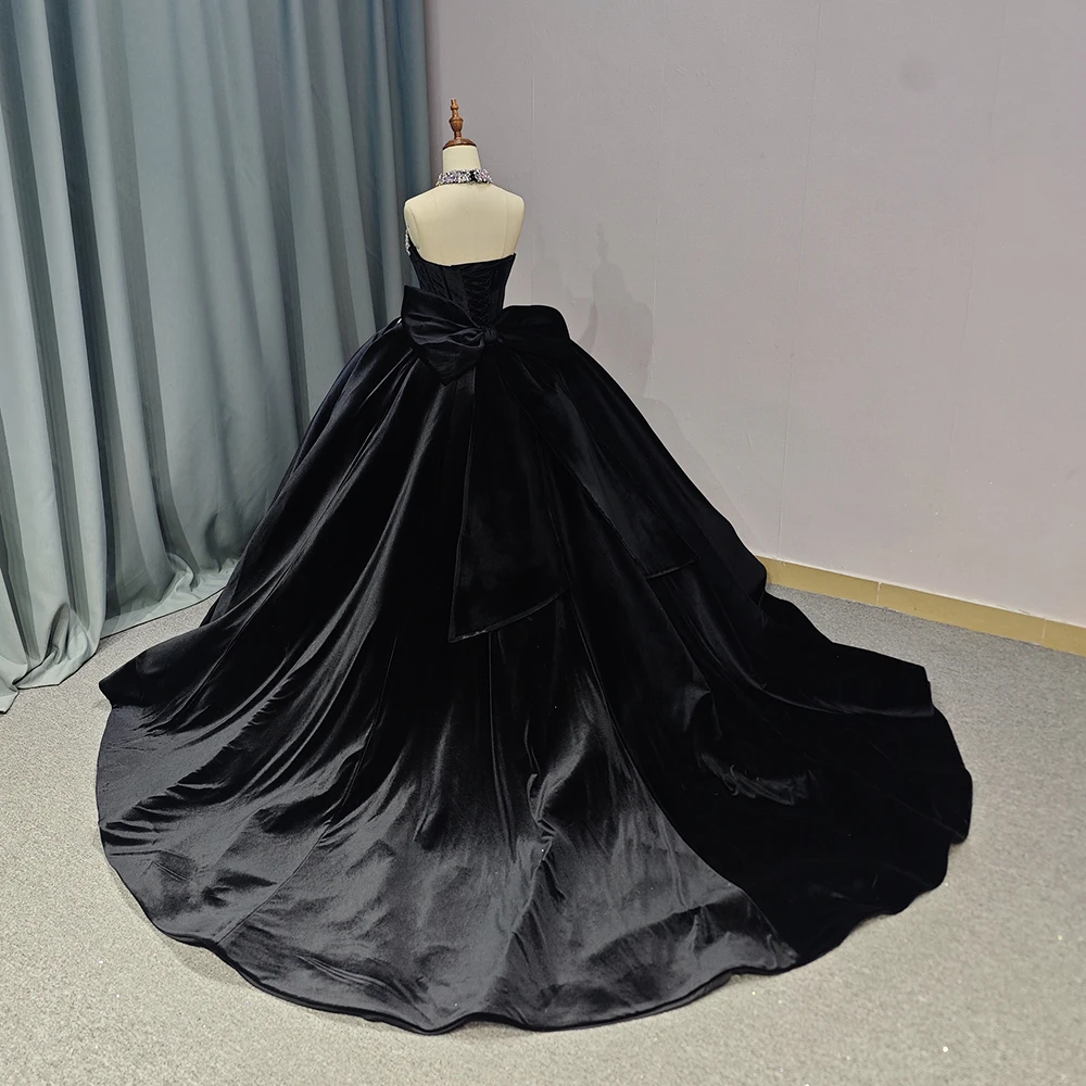 Black Evening Dress Court Train Vintage Princess Bridal Gowns Lace  Appliques Off Shoulder Velvet Formal Gown Dy1225| Alibaba.com