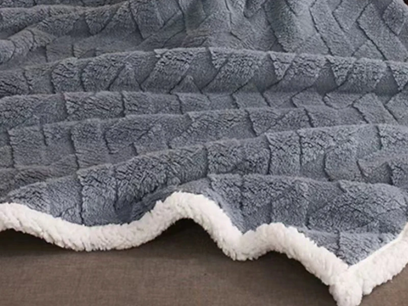 3D Jacquard Lattice Reversible Sherpa Throw Blanket Super Soft Cozy Fleece Lightweight Warm Thick Plush Fuzzy Fluffy Modern