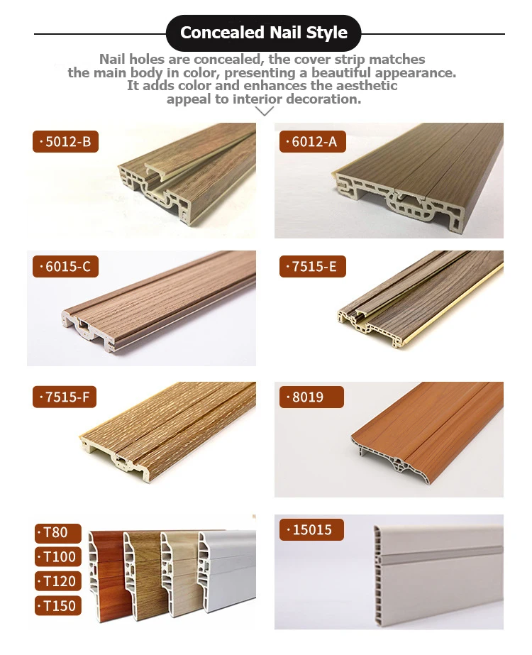 Modern Skirting Board Baseboard Pvc Molding Wall Base Floor Upvc Rubber