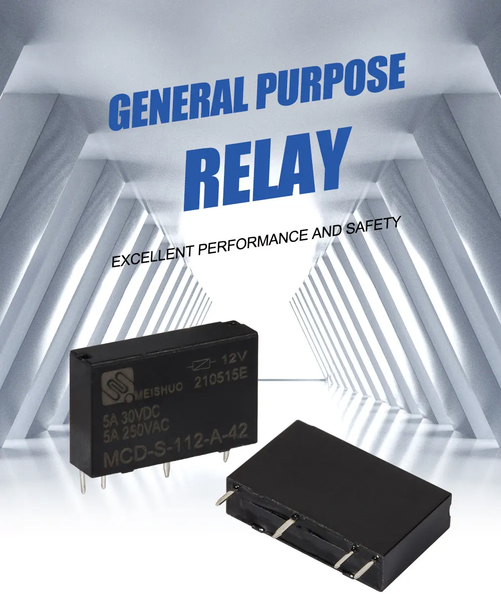 Meishuo MCD Miniature 12V Signal Relays 5A Sealed DC Epoxy Protective Features PLC Electromagnetic Relay Theory 5