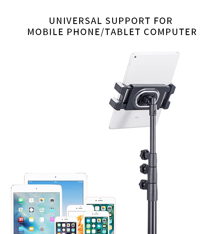 Adjustable Laptop Stand and Tablet PC Stand 4.7-12.9 Inch Metal and Plastic iPad Mobile Floor Tripod Stand